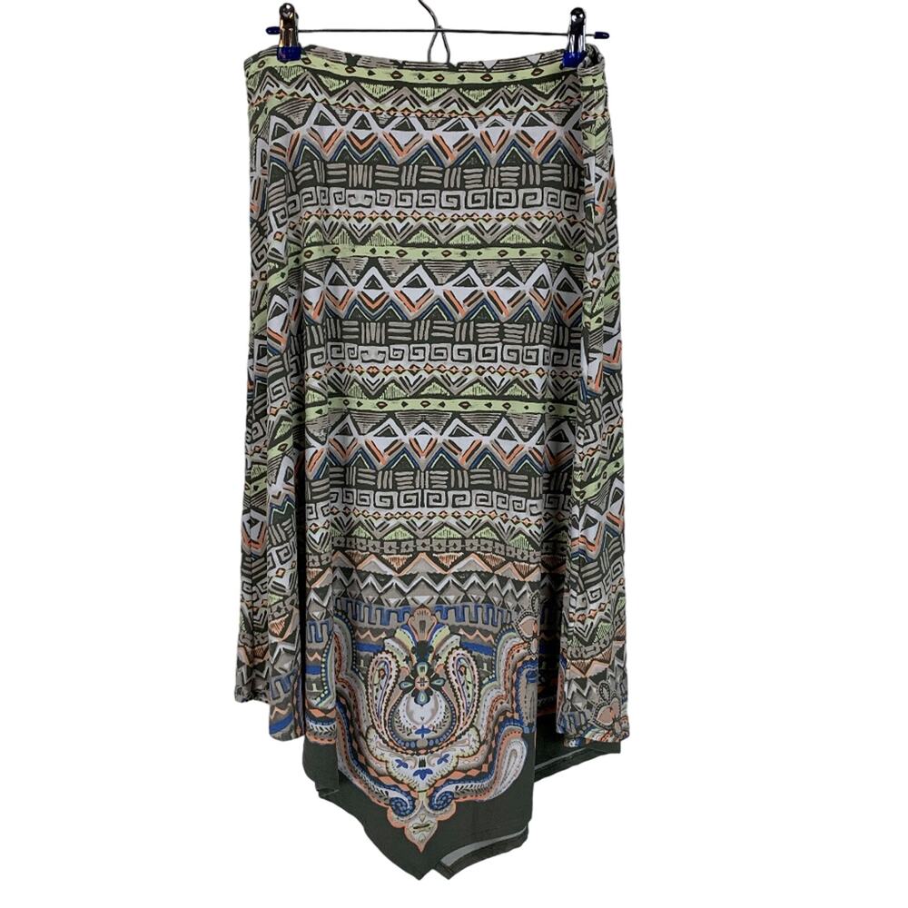 Chico's Size 2 Asymmetrical Print Skirt